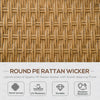 3 Piece Patio PE Rattan Bistro Set, Outdoor Round Resin Wicker Coffee Set, w/ Chairs & Coffee Table Furniture Set, for Deck, Grey