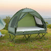 2 Person Foldable Camping Cot, Portable Outdoor with Bedspread & Thick Air Mattress, All in One