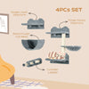 Cat Wall Shelves, with Hammock, Scratching Post, Steps, Platforms, Gray