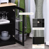 Kitchen Buffet with Hutch, Storage Pantry with 3 Cabinets, 2 Open Shelves and Large Countertop, Black
