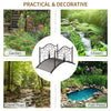 4' Metal Arch Backyard Garden Bridge with Safety Siderails, Delicate Scrollwork, & Easy Assembly, Black Bronze