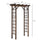 7' Wood Steel Outdoor Garden Arched Trellis Arbor with Natural Fir Wood & Side Panel for Climbing Vines, Carbonized Color