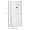 71" Freestanding Kitchen Pantry, Farmhouse 4 Door Storage Cabinet with 4-Tiers and 2 Adjustable Shelves, White