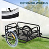 Foldable Bike Cargo Trailer Bicycle Cart Wagon Trailer w/ Hitch, 16'' Wheels, 88 lbs Max Load - Black