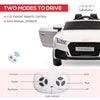 6V Audi TT RS Kids Licensed Ride On Car Toy Battery Powered High/Low Speed with Headlight Music and Remote Control - White