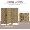 4 Panel Folding Room Divider Portable Privacy Screen Wave Fiber Room Partition for Home Office Natural