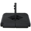 4PCs Parasol Base Stand Weights Umbrella Base Sand Water Filled Steel HDPE Black