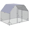 Metal Chicken Coop for 4-6 Chickens, Walk In Chicken Run Chicken Pen Hen House Outdoor with Roof for Yard, 9.2' x 6.2' x 6.4'
