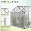 6' L x 6' W Walk-In Polycarbonate Greenhouse with Roof Vent for Ventilation & Rain Gutter, Hobby Greenhouse for Winter