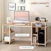 68 Inch Office Table Computer Desk Workstation Bookshelf with CPU Stand, Spacious Storage & Chic Modern Woodgrain Design, Oak Wood Grain