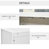 Industrial Style Steel Storage Cabinet, Metal Storage Organizer with 2-Tier Adjustable Shelves for Living Room or Home Office, White