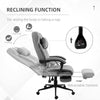 Ergonomic Chair Swivel Chair Executive Adjustable Recliner Desk Chair W/ Retractable Footrest Headrest Lumbar, Light Grey