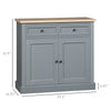 Buffet Cabinet with 2 Storage Drawers, 2 Door Sideboard with Adjustable Shelves, Coffee Bar for Living Room, Entryway, Dark Grey