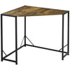 Small Corner Desk & Small Corner Computer Desk with Strong Metal Frame, Corner Writing Desk, Rustic Brown