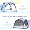6-8 Person Screen House for Camping, Family Tents Shelter with Portable Carry Bag, Sun Shelter Dome Tent with 4 Zipped Mesh Door
