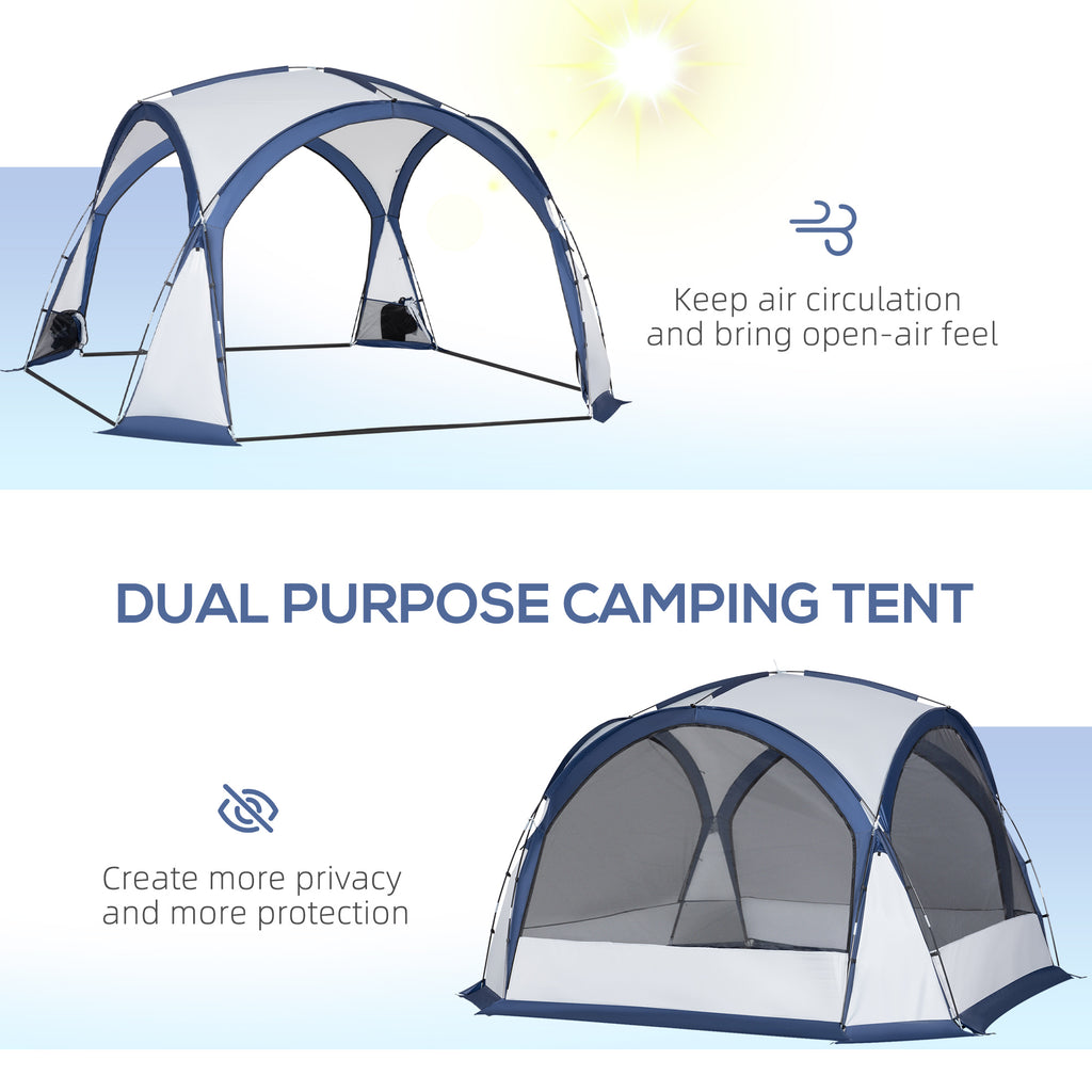 6-8 Person Screen House for Camping, Family Tents Shelter with Portable Carry Bag, Sun Shelter Dome Tent with 4 Zipped Mesh Door
