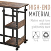 Industrial Style C-Shaped Mobile Sofa Bed Side Table Adjust Height 3-Tier Nightstand Home Cart w/ Casters Brake