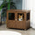 Furniture Style Dog Crate, Wooden & Wire End Table, Small & Medium Pet Crate with Magnetic Double Door Indoor Decorative Dog Kennel Cage, Brown