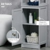 Bathroom Tall Linen Cabinet Freestanding Bathroom Storage Cabinet Organizer Tower With Open Shelves & Compact Design Grey