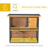Wooden Rabbit Hutch Metal Frame Small Animal Habitat with No Leak Tray, Asphalt Openable Roof,Ramp and Lockable Door for Outdoor, Light Yellow