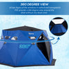 4 Person Insulated Ice Fishing Shelter, Pop-Up Portable Ice Fishing Tent with Carry Bag, Two Doors and Anchors for -22℉