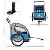Outdoor Elite Double Child Two-Wheel Bicycle Trailer Cart Cargo with 2 Safety Harnesses - Blue