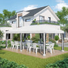 Outdoor 10' x 20' Patio Gazebo Outdoor Pop-Up Canopy with Sidewalls, 6 Mesh Walls for Party, Events, Backyard, Lawn, Cream White