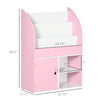 Toy Storage Organizer, Kids Bookshelf, Freestanding Children Bookcase with Cabinet for Toys Clothes Books, Pink