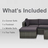 5-Piece Deluxe Outdoor Patio Rattan Furniture Set with Durability Comfortable Seating and a Modern Look Grey