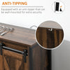 Industrial Sideboard, Buffet Cabinet with Sliding Barn Doors, Storage Cabinets and Adjustable Shelves for Living Room, Rustic Brown