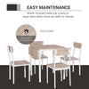 Modern 5 Piece Dining Set,  Dining Room Set with Foldable Drop Leaf, 4 Chairs, and Steel Frame for Kitchen, Dining Table Set for 4, Oak/White