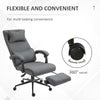 Ergonomic Office Chair Reclining Home Office Chair Executive Adjustable Rolling Swivel Chair W/ Footrest Headrest Lumbar Pillow Linen