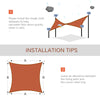 20' x 16' Sun Shade Sail Rectangle Sail Shade Canopy for Outdoor Patio Deck Yard, Brick Red