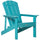 Outdoor HDPE Adirondack Deck Chair,Plastic Lounger with High Back and Wide Seat, Turquoise