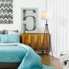 59.75" Floor Lamp Standing Lamp Fabric Lampshade E26 Lamp Holder Steel Tripod Living Room Black