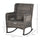 Patio Wicker Rocking Chair, Outdoor PE Rattan Swing Chair w/ Soft Cushions, Classic Style for Garden, Patio, Lawn, Mixed Grey
