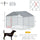 Dog Kennel Outdoor Heavy Duty Playpen with Galvanized Steel Secure Lock Mesh Sidewalls and Waterproof Cover for Backyard & Patio