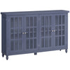 Modern Kitchen Sideboard, Buffet Cabinet with Storage, 4 Glass Doors, Adjustable Shelves for Living Room, Bedroom, Study, Grey