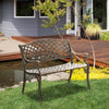 Cast Aluminium Garden Bench 2 Seater Antique Loveseat for Outdoor Patio Porch Park, Bronze