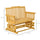 2-Person Patio Swing Glider Bench with Quick Drying Design and Widen Armrest, Wood Rocking Chair Loveseat for Backyard Garden Porch, Natural