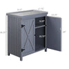 Garden Storage Cabinet, Outdoor Tool Shed with Galvanized Top and Two Shelves for Yard Tools or Pool Accessories, Grey