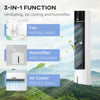 41" Oscillating Air Cooler for Home Office with Timer, 3-In-1 Evaporative Ice Cooling Tower Fan Humidifier with 3 Modes, LED Display