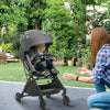 Qaba Lightweight Baby Stroller w/ 360° Reversible Seat, Toddler Travel Stroller w/ One Hand Fold, Grey