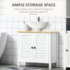 Under-Sink Storage Cabinet with Double Layers Bathroom Cabinet Space Saver Organizer 2 Door Floor Cabinet  White
