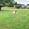 4 Piece Dog Agility Starter Kit with Adjustable Height Jump Bars, Included Carry Bag, & Displacing Top Bar, White