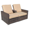 Outdoor 3pc PE Rattan Wicker Patio Love Seat Lounge Chair Set