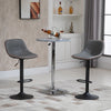 Swivel Bar Stools Set of 2 Bar Chairs Adjustable Height Barstools Padded with Back for Kitchen, Counter, and Home Bar, Grey