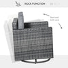 Outdoor 360Â° Swivel PE Wicker Lounge Armchair with Thick Soft Padded Cushions & Strong Steel Frame, Grey