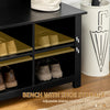 Classic Hall Tree, Accent Coat Tree with Shoe Storage Bench, Adjustable Shelves, 31.5" x 15.5" x 67.5", Black