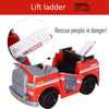 6V Electric Ride-On Fire Truck Vehicle for Kids with Remote Control Music Lights and Ladder